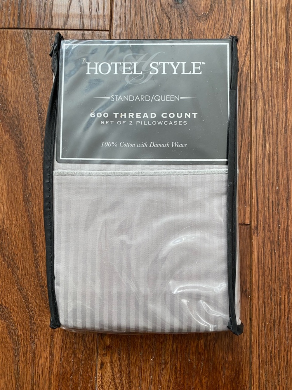 2 pillowcase set standard/queen %100 cotton 600 thread count, hotel style